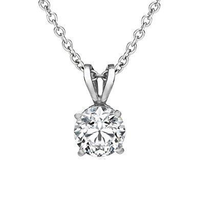 echter round diamant 1Karat anhänger Vorderansicht