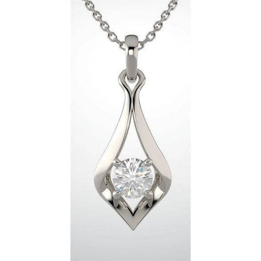 echter round diamant 2Karat anhänger Vorderansicht