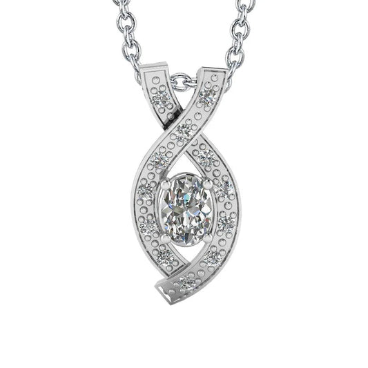 echter oval diamant 2.70Karat anhänger Vorderansicht