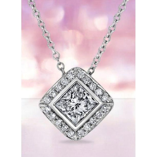 echter round diamant 4Karat anhänger Vorderansicht