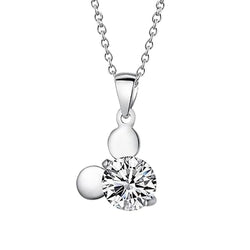 Runde Echte Diamant-Anhänger-Halskette im Brillantschliff 2.50 Karat Weißgold 14K