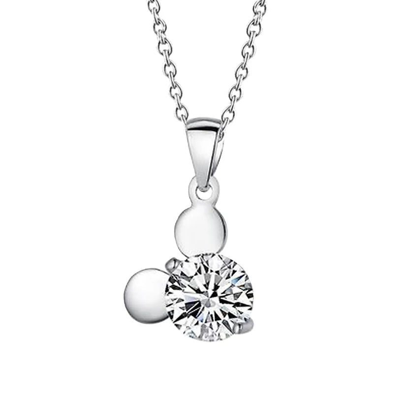 Runde Echte Diamant-Anhänger-Halskette im Brillantschliff 2.50 Karat Weißgold 14K
