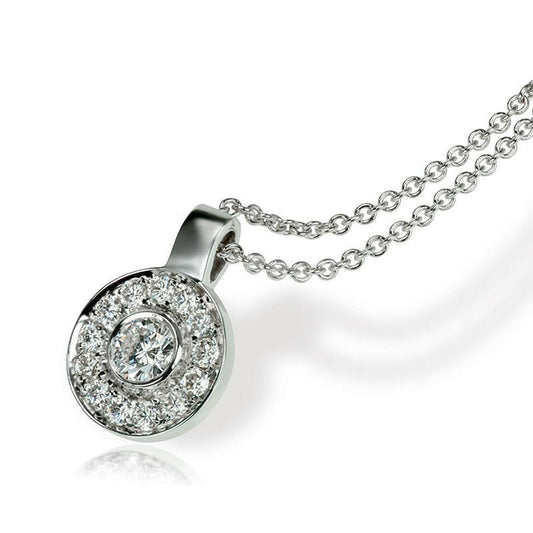 echter round diamant 1.5Karat anhänger Vorderansicht