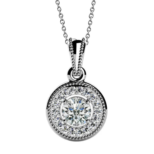echter round diamant 3.50Karat anhänger Vorderansicht