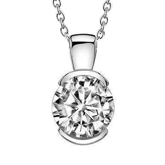 echter round diamant 14Karat anhänger Vorderansicht