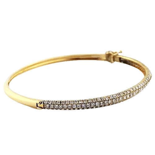 Damen Echt Diamant Armreif 4,50 Karat Gelbgold 14K Schmuck Neu