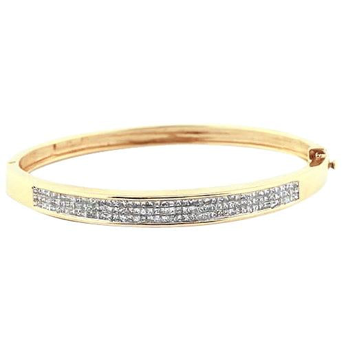 Echt Diamant-Armreif 3 Karat Gelbgold 14K