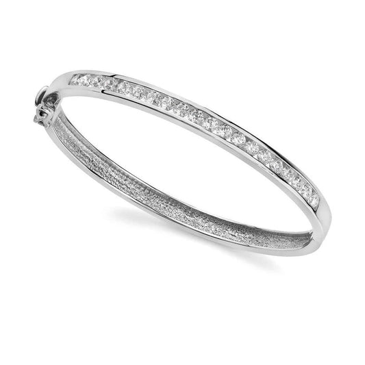 Kanalfassung Runder Echt Diamant Damenarmband Weißgold 5 Kt