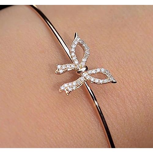 Natürliche Diamant Armreif 2 Karat Gelbgold Fliege Damen Schmuck