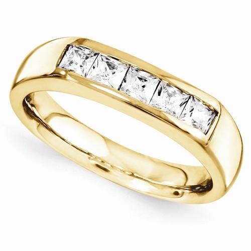 1 Karat Prinzessin Echte Diamant Jubiläumsring Gelbgold 14K