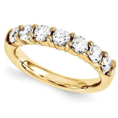 Comfort Fit Natürliche Diamond Band 1,05 Karat Runde Diamanten Gelbgold 14K