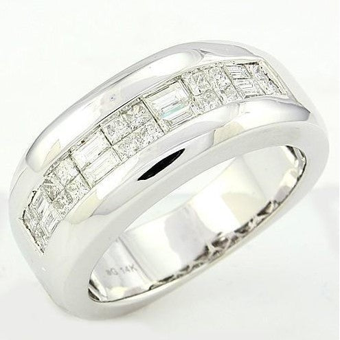 echter princess diamant 1.10Karat memoire-ring Vorderansicht
