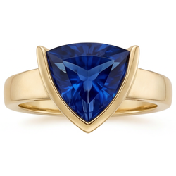14 Karat Gelbgold Blauer Saphir Edelstein-Ring – 3-Karat