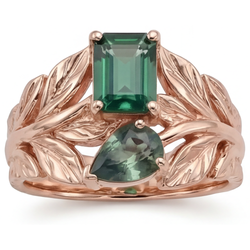 Erdgewonnener Blauer Saphir Farbstein-Ring – 14 Karat Roségold