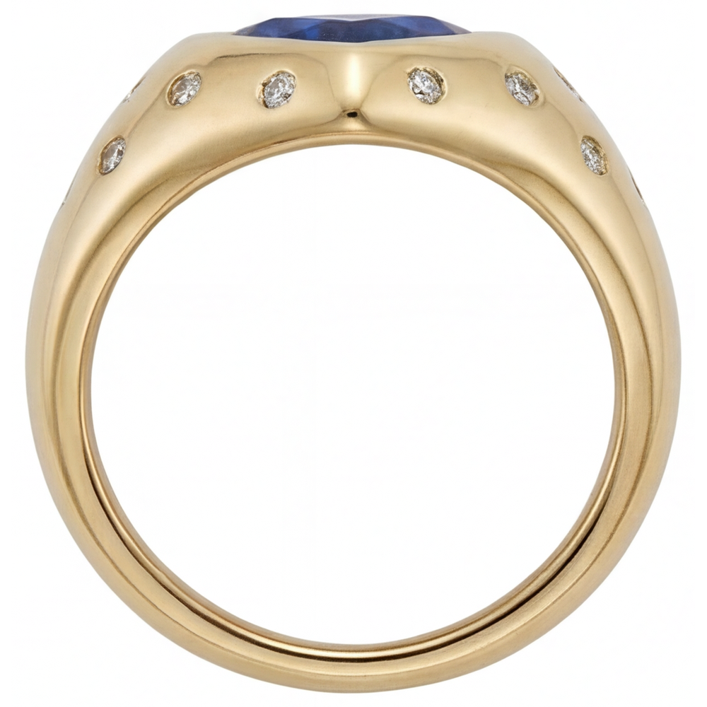 Luxuriöser Farbstein-Ring 3,50 Karat – Schrägansicht