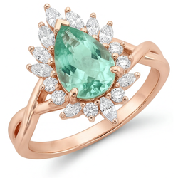 Blauer Saphir VVS Halo-Verlobungsring 3,5 Karat in 14K Roségold