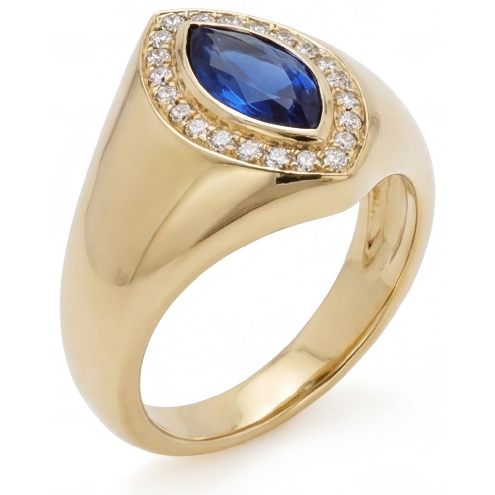 Exquisiter Blauer Saphir Schmuckstein-Ring 2,75 Karat – Seitenansicht