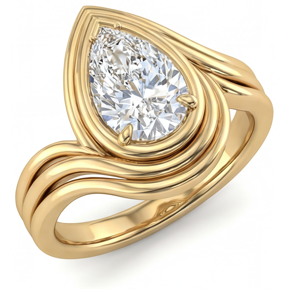 Brillant Einzelstein-Ring 2,50-Karat 14K Gelbgold – Hauptansicht