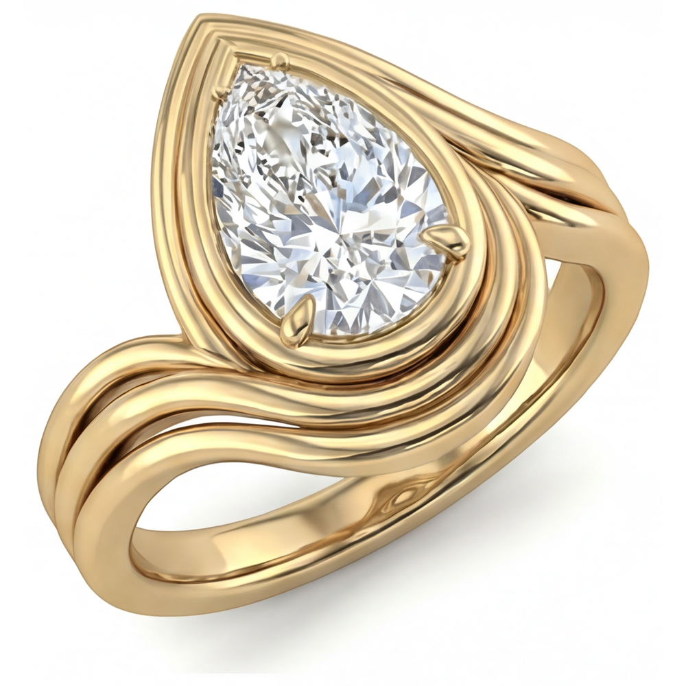 Handgemachter Brillant Einzelstein-Ring 2,50 Karat – Seitenansicht