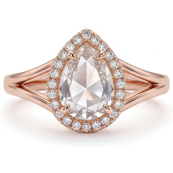 Rosen-Schliff Halo-Verlobungsring – Brillant 2,5 Karat 14K
