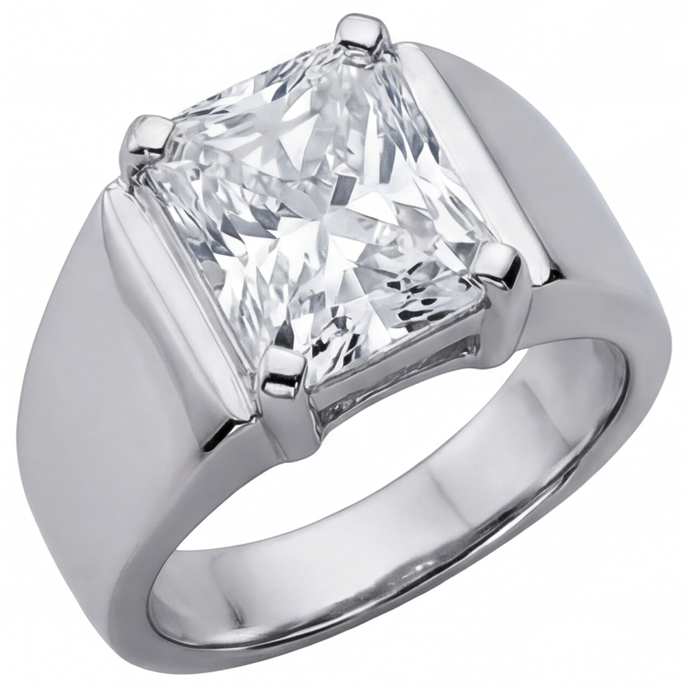 Herren-Ring 14K Weißgold mit Brillant – Hauptansicht
