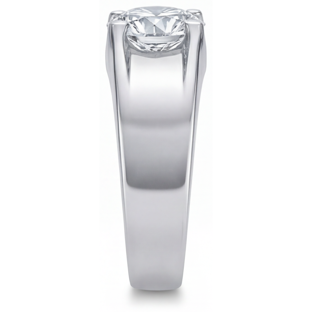 Rund-Brillant Brillant Ring in 14K Weißgold – Profilansicht