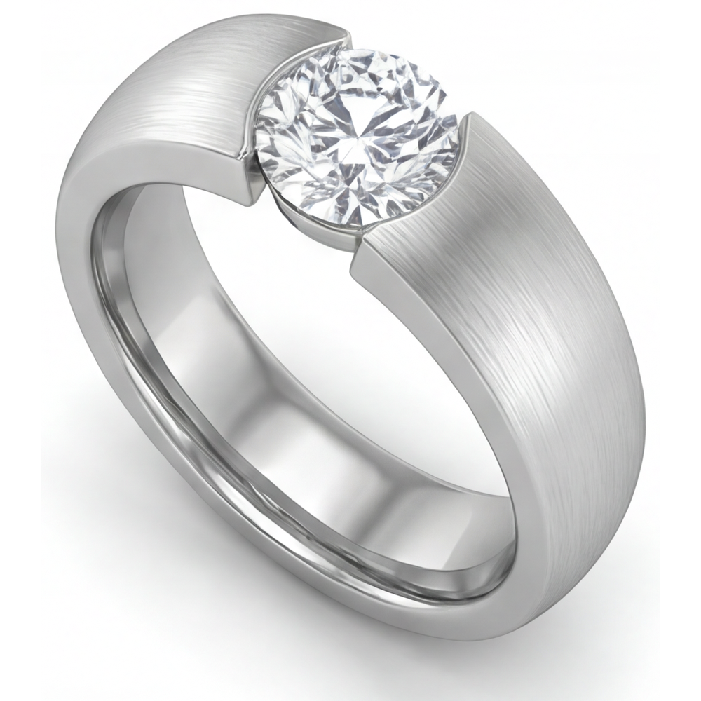 Brillant Männer-Ring 1,50-Karat 14K Weißgold – Seitenansicht