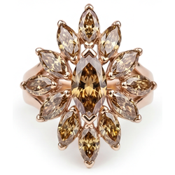 Brillant Wüsten-Diamant Ring 4 Karat in 14K Roségold