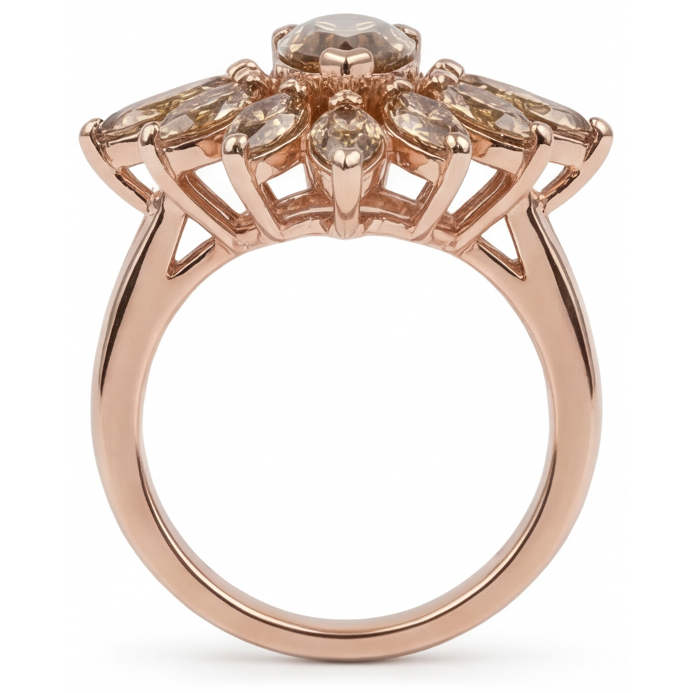 Brillant Marquise-Schliff Ring in 14K Roségold – Schrägansicht