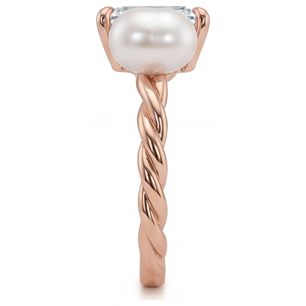 Brillant Schmuck-Ring 1,5-Karat 14K Roségold – Seitenansicht
