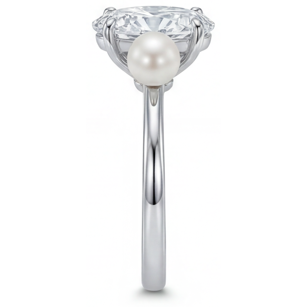 Oval Brillant Ring in 14K Weißgold – Draufsicht