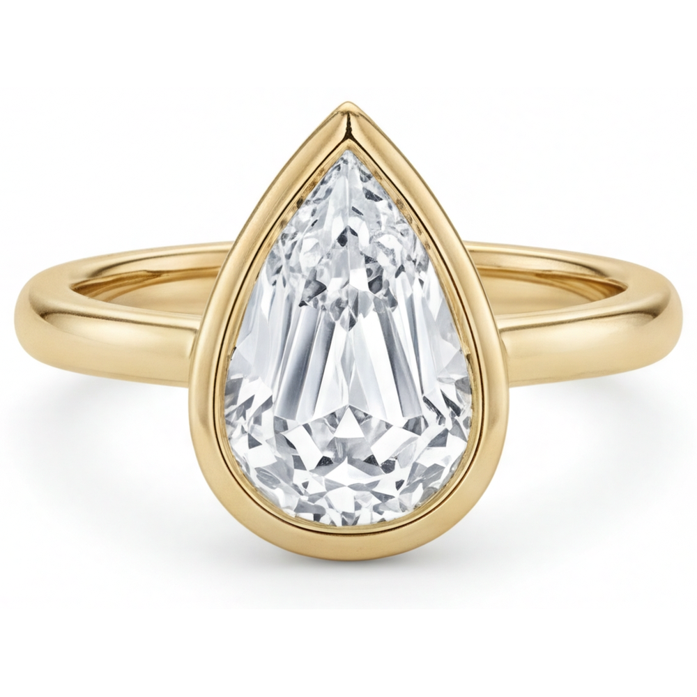 Solitär-Verlobungsring 14 Karat Gelbgold mit Brillant – Hauptansicht