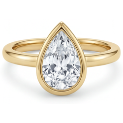 Authentischer Brillant Solitär-Verlobungsring – 14K Gelbgold