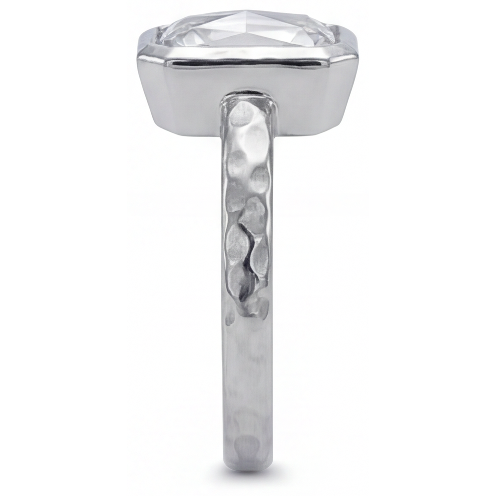 Radiant-Schliff Brillant Ring in 14K Weißgold – Seitenansicht