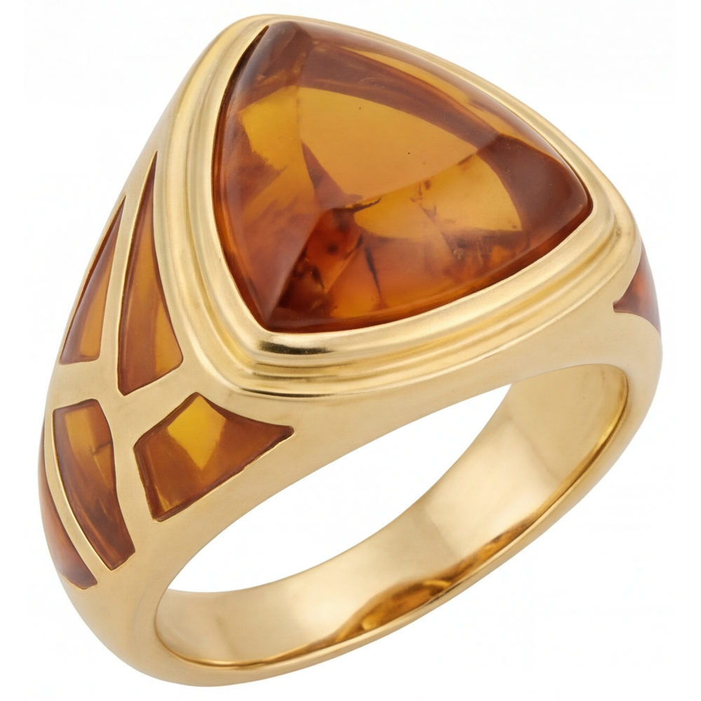 Naturreiner Citrin Edelschmuck – Seitenansicht