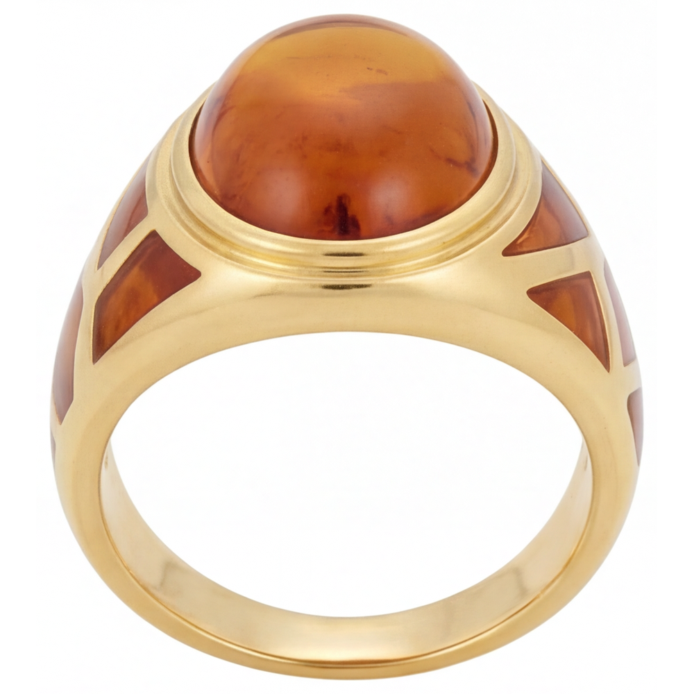 Edelstein-Ring 14K Gelbgold mit Citrin – Schrägansicht