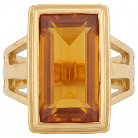 Edelstein-Ring 14K Gelbgold mit Citrin – Hauptansicht