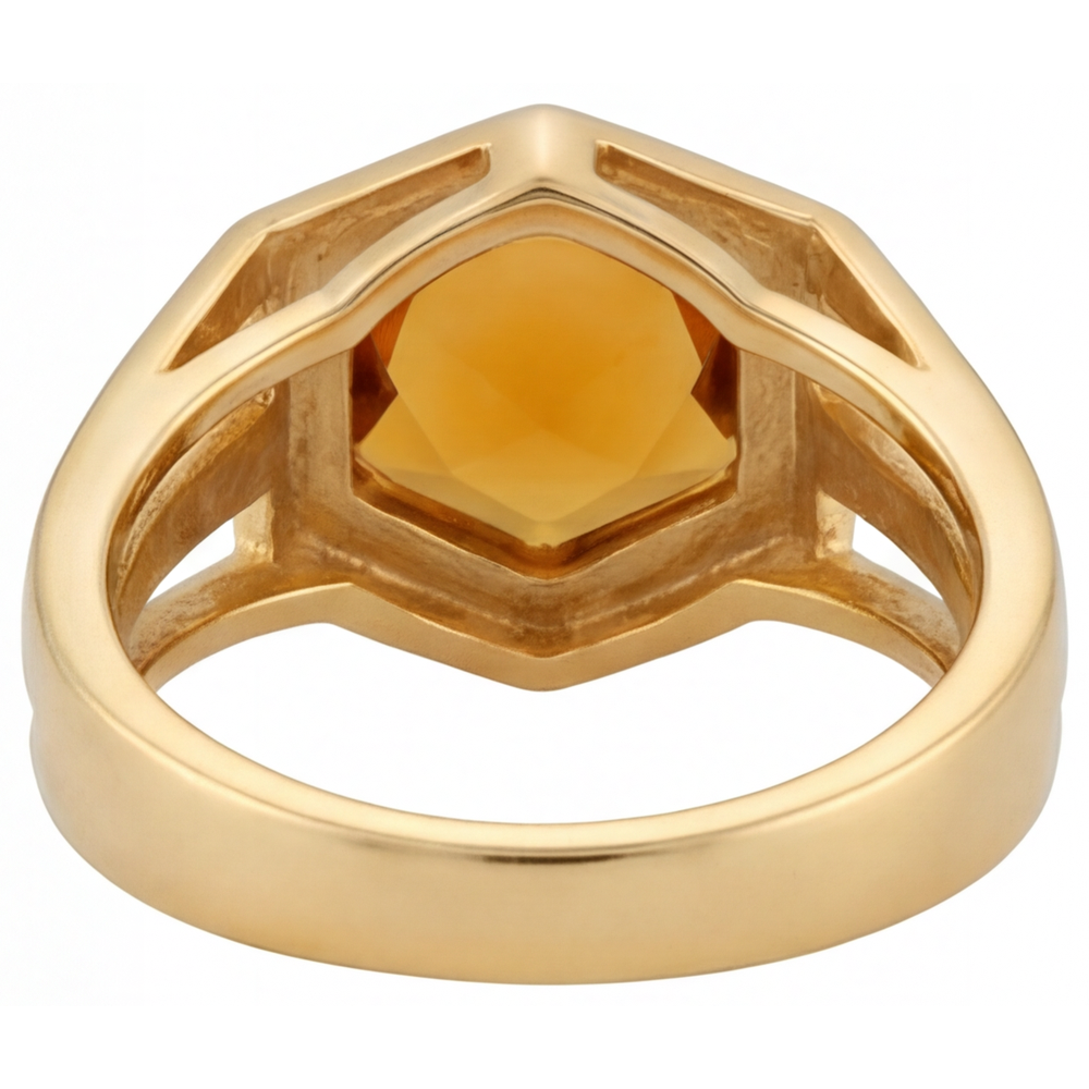 Schmuckstein-Ring 14K Gelbgold mit Citrin – Profilansicht