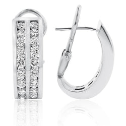 Creolen Weißgold 14K Krappenset 4.50 Karat Echte Diamanten Damen