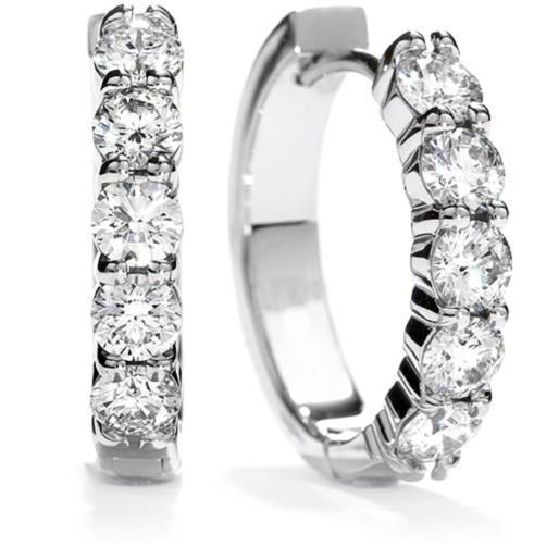 Funkelnde Damen Creolen Mit Rundschliff Echte Diamant 3 Karat WG 14K