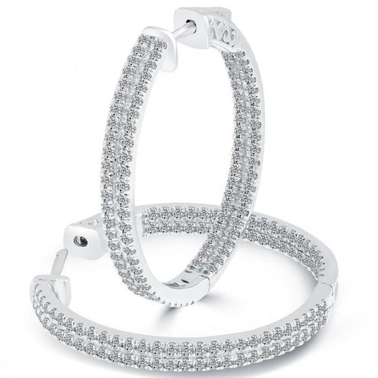 Funkelnde Damen-Ohrringe Mit Echte Diamanten im Brillantschliff Von 4,10 Karat WG 14K