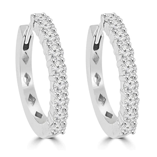 Funkelnde Damen-Ohrringe Mit Runden Echt Diamanten Von 4 Karat Weißgold 14K