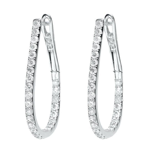 Runde Brillantschliff 4 Karat F Vvs1 Natürliche Diamanten Creolen