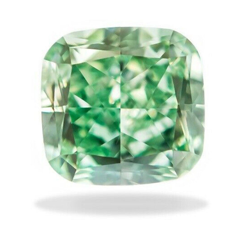Natürlicher Grüner Verbesserter Kissenschliff Loser Diamant 2 Karat