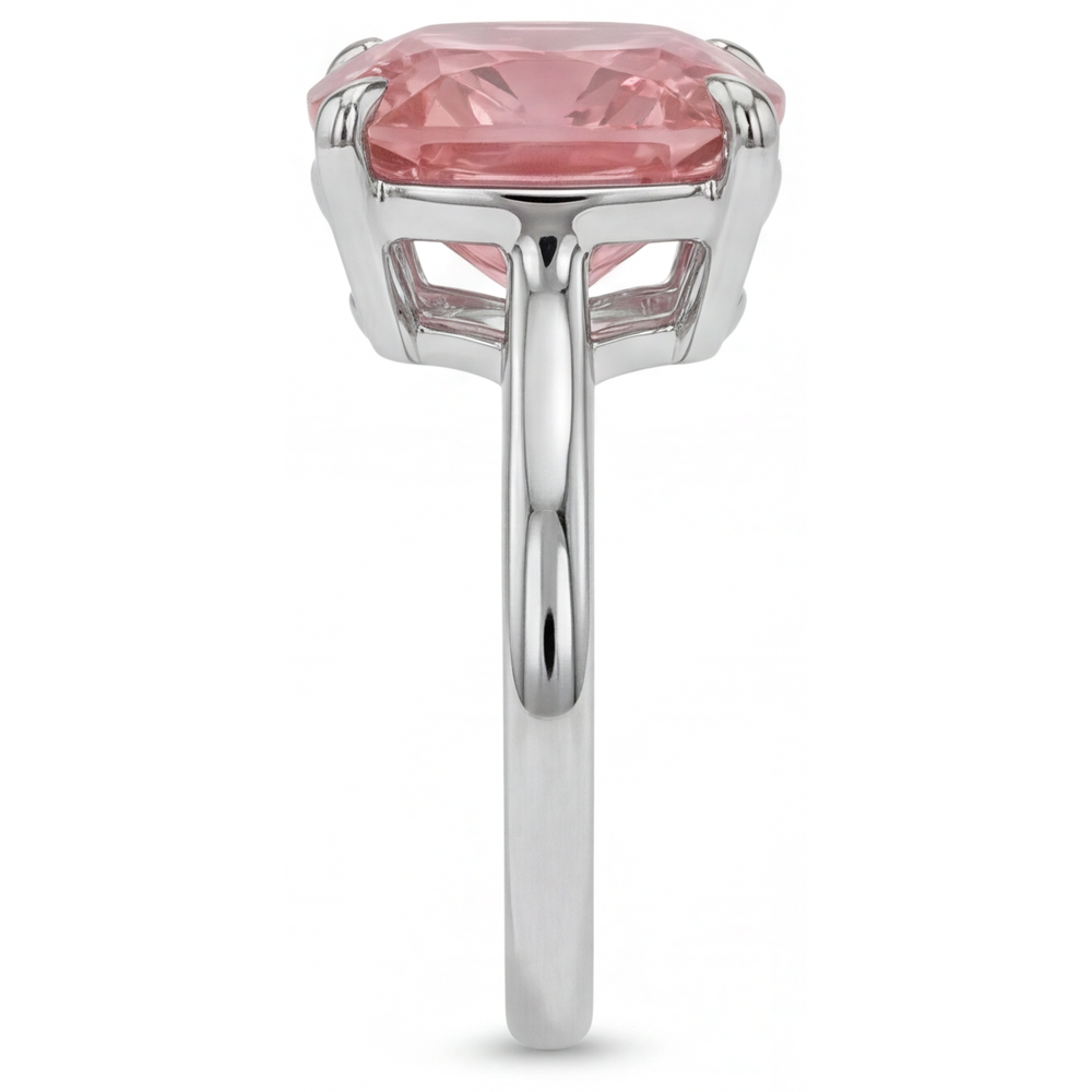Padparadscha-Saphir Verlobungsring 3 Karat natürlicher Kissenschliff schlichter Solitär 14 Karat Weißgold