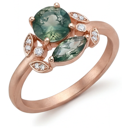 Luxuriöser Edelstein-Ring mit VVS Reinheit Dendritic Agate