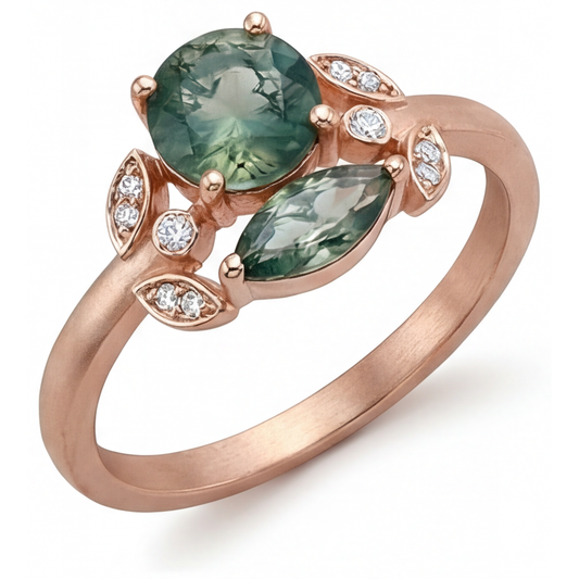 Echter Dendritic Agate Edelstein-Ring – Hauptansicht