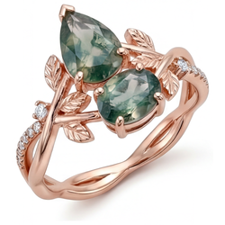 VVS Reinheit Dendritic Agate Schmuckstein-Ring 1,5 Karat – 14K