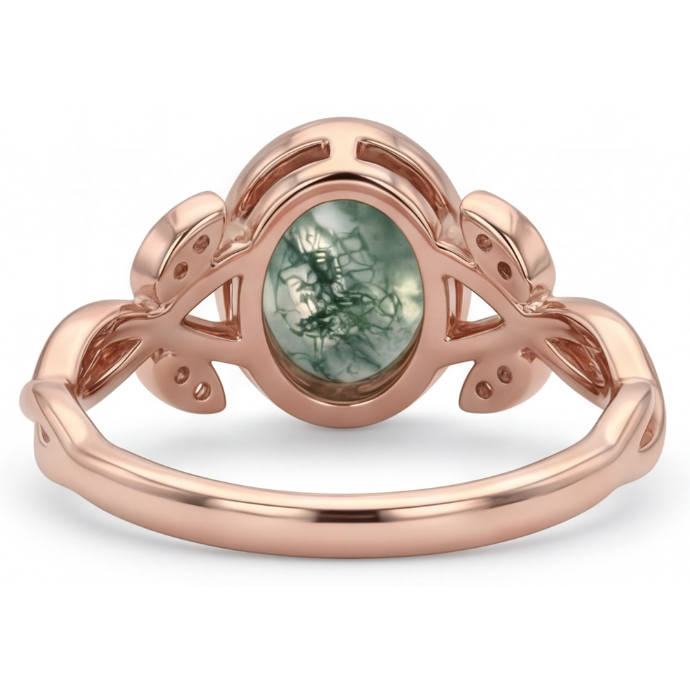 Natürlicher Dendritic Agate Schmuckstein-Ring – Draufsicht