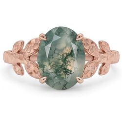 Maßgefertigter 4,0-Karat Dendritic Agate Schmuckstein-Ring